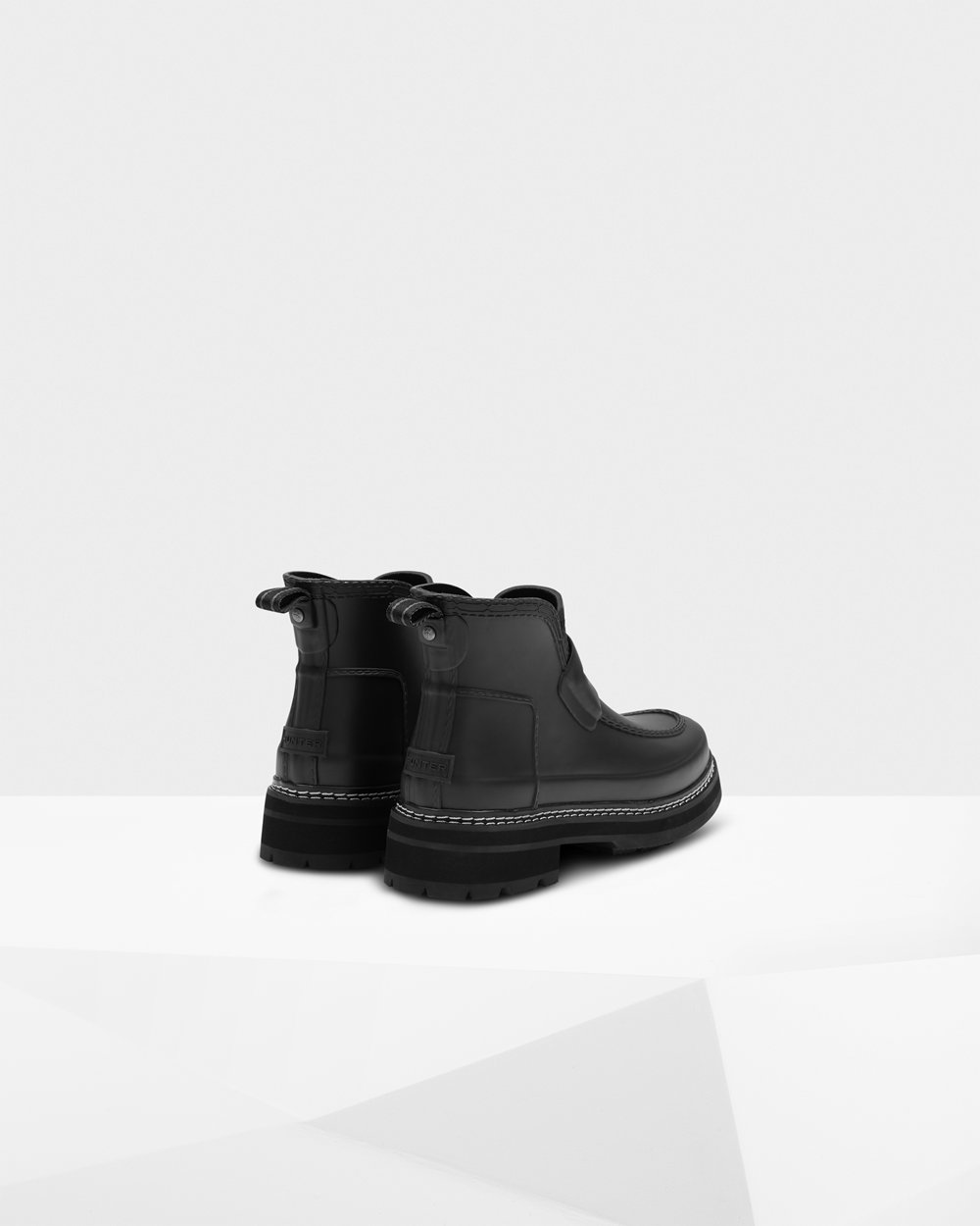 Botas Chelsea Hunter Mujer - Refined Stitch Detail Loafers - Negros - MACVJGB-61